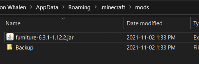 MrCrayfish Furniture Mod Files