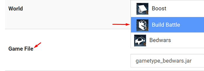 Build Battle Dropdown