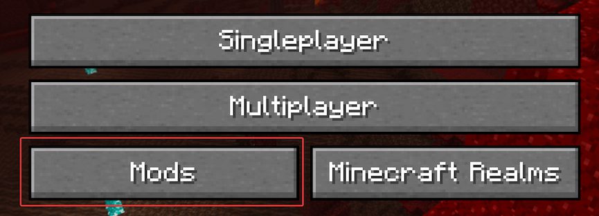 Mods button on the main menu