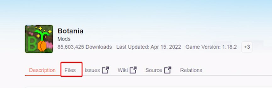 Botania CurseForge page