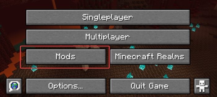 The button to open the mods menu