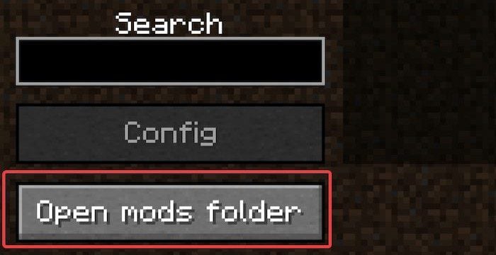 The button to open the local mods folder