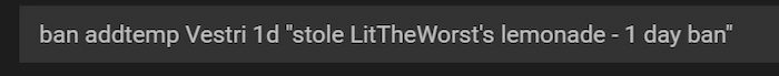 Temp banning a player from the console