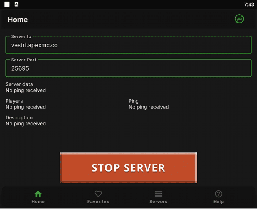 Minecraft server ip