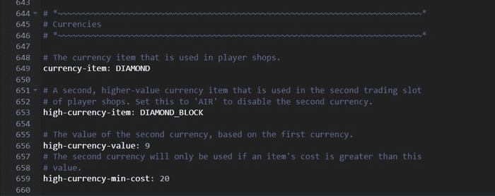 Changing the currency