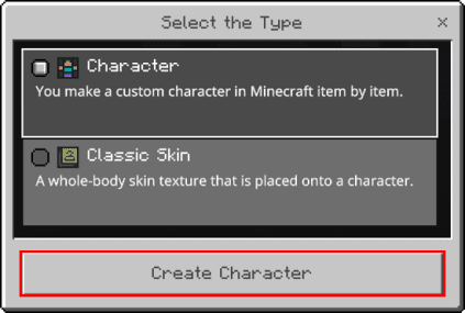 Bedrock Edition Minecraft Character Creator