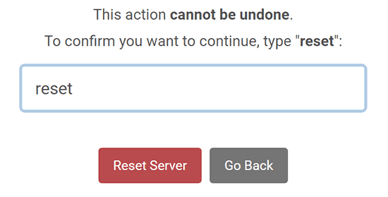 Villager Defense Confirm Reset