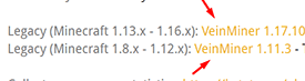VeinMiner Plugin Legacy Downloads