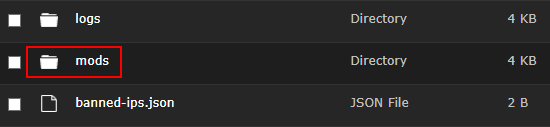 Minecraft Server Mods Folder