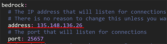 GeyserMC Config Bedrock