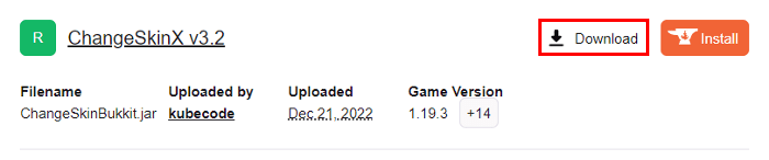 ChangeSkinX Minecraft Plugin Download
