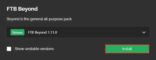FTB Beyond Installation