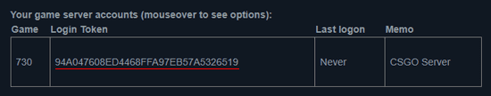 CSGO Server Login Token