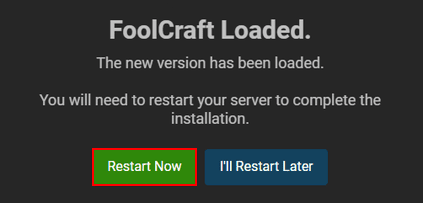 FoolCraft Restart Server