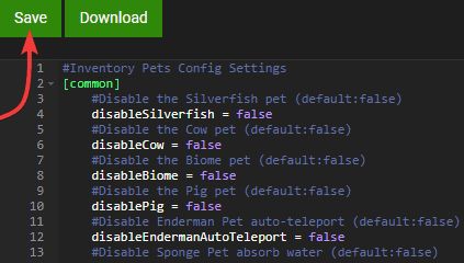 Inventory Pets Settings