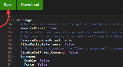 Marriage Master Settings