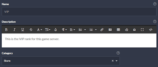 Tebex Package Example