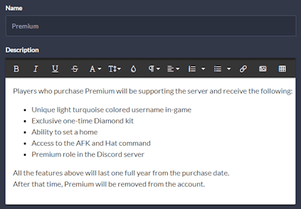 Tebex Create Packages