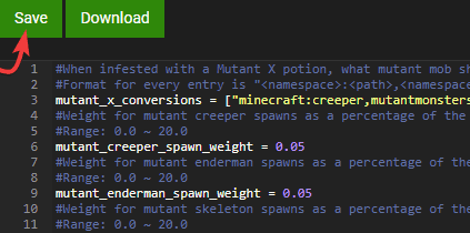 Mutant Monsters Mod Config