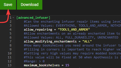 Enchanting Infuser Mod Settings