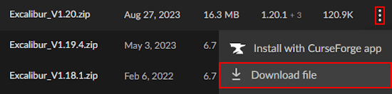 Excalibur Resource Pack Download