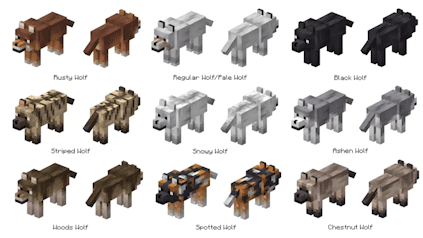 Minecraft wolf variants