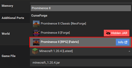 Minecraft Prominence Modpack Hosting