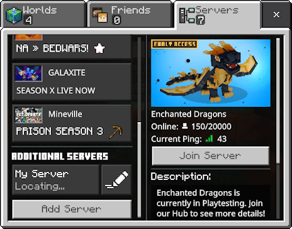 Minecraft Bedrock Servers