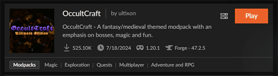 OccultCraft CurseForge Installation