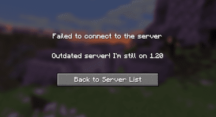 Minecraft Outdated Server