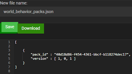 Bedrock server install addon behavior packs