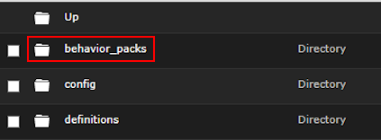 Bedrock server behavior_packs