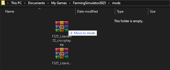 Farming Simulator 25 Client Install Mods