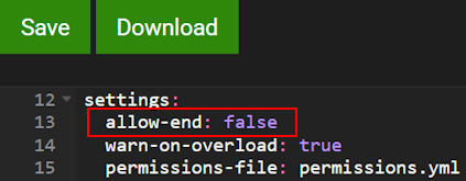 Minecraft Server Disable End