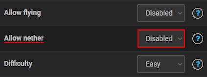 Minecraft Server Disable Nether