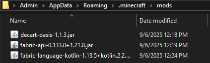 Minecraft Oasis 2.0 Installation