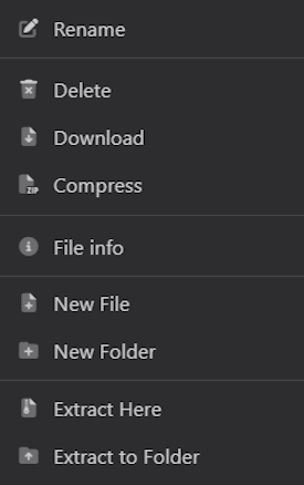 Apex Hosting FTP File Access Panel File Options 2025