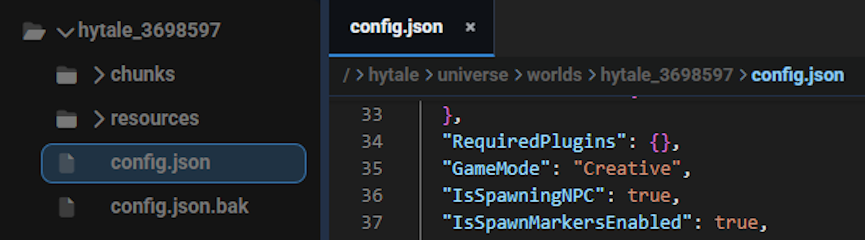 Hytale Server World Configuration