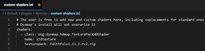 Dynmap Custom Shaders Resource Pack Config