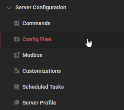 Change the Max View Distance on a Hytale Server - Open Config Files Tab