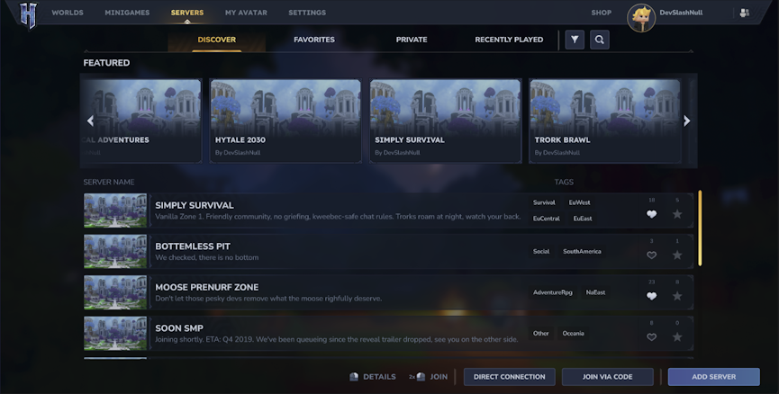 Hytale Server Discovery
