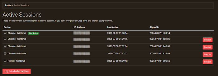 Apex Hosting Active Sessions Example