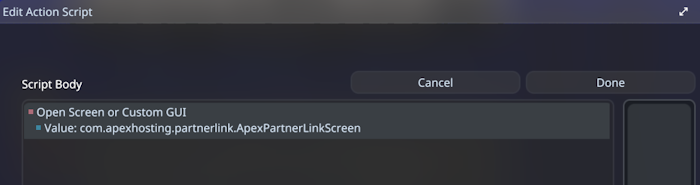 FancyMenu Apex Hosting Partner Link Config