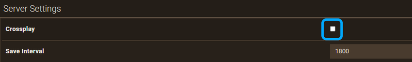 Crossplay checkbox highlighted under Server Settings on the Valheim Customizations screen of the Apex panel